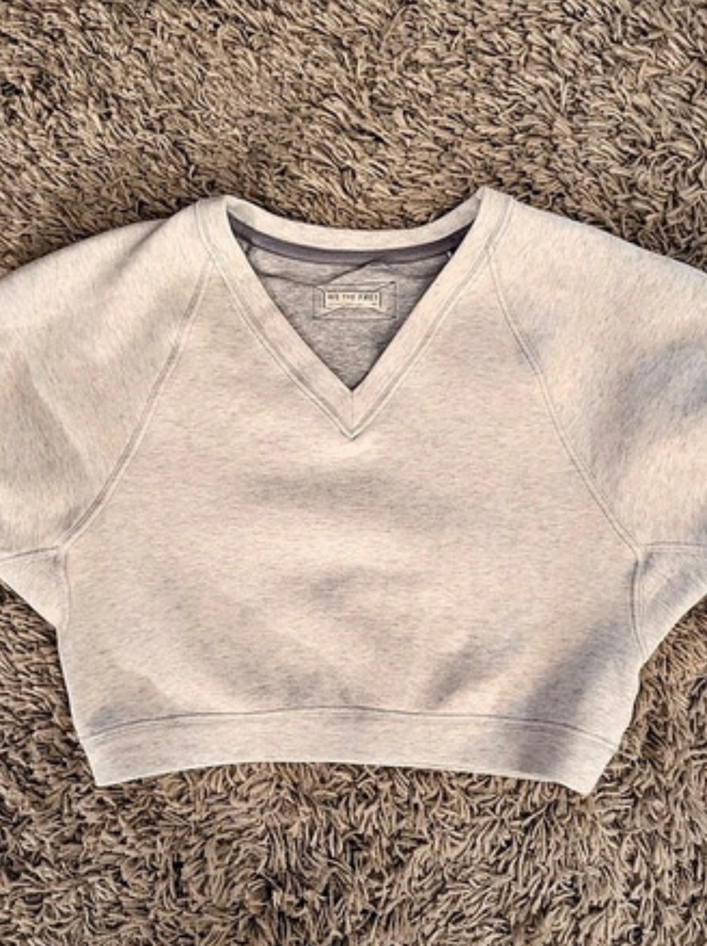 We The Free Free People Fun Here Short Sleeve Sweatshirt M Gray